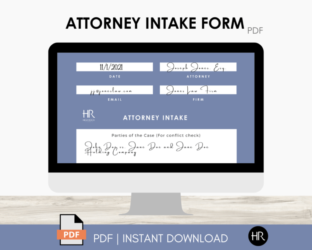 High Rock Expert Attorney Intake Form Template