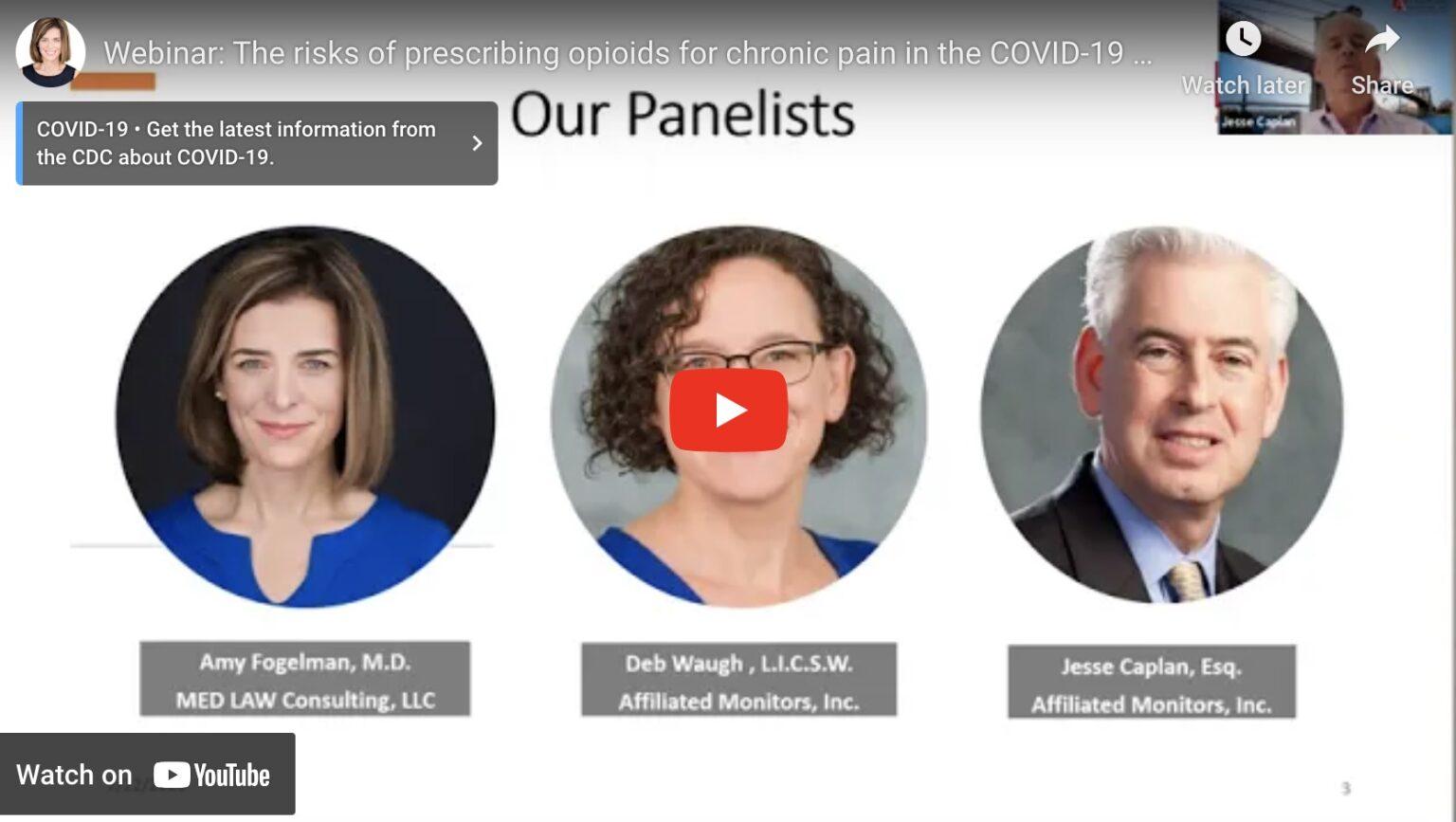 The risks of prescribing opioids for chronic pain in the COVID-19 Era