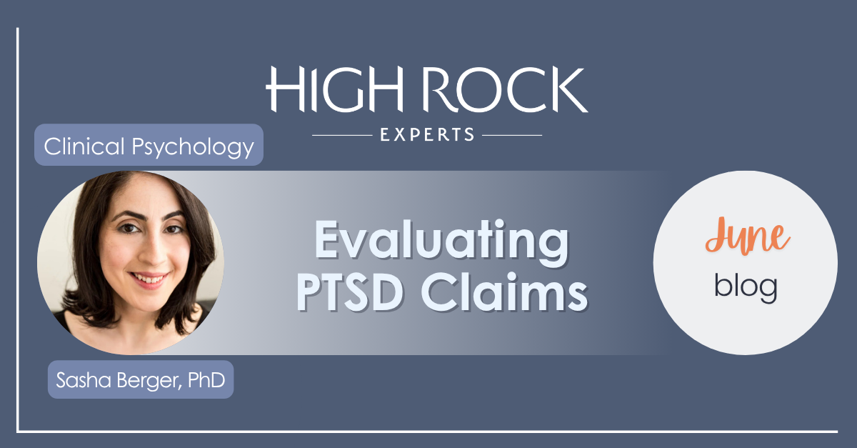 Graphic for legal blog post: A clinical framework for attorneys on evaluating PTSD claims for personal injury litigation.