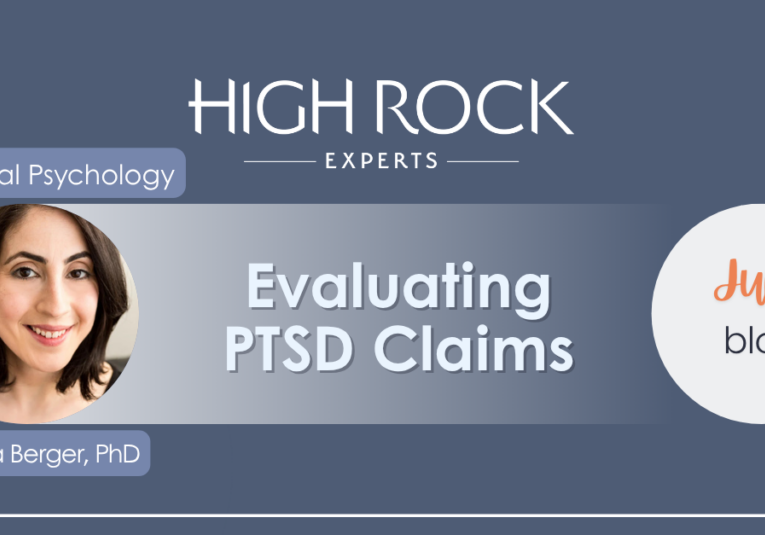 Graphic for legal blog post: A clinical framework for attorneys on evaluating PTSD claims for personal injury litigation.